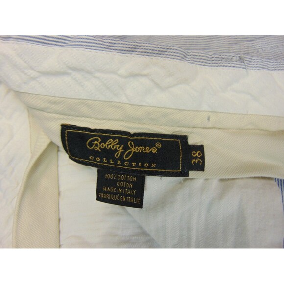 Bobby Jones Collection Golf Pants Mens 38x30 Blue Pin Stripe Made in Italy - Picture 11 of 12